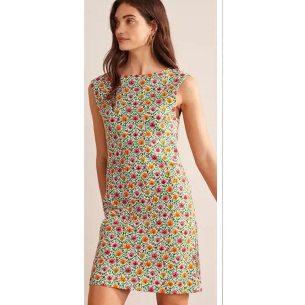 Boden Sleeveless Jersey Shift Dress in Enchanting Bloom Size US/2R